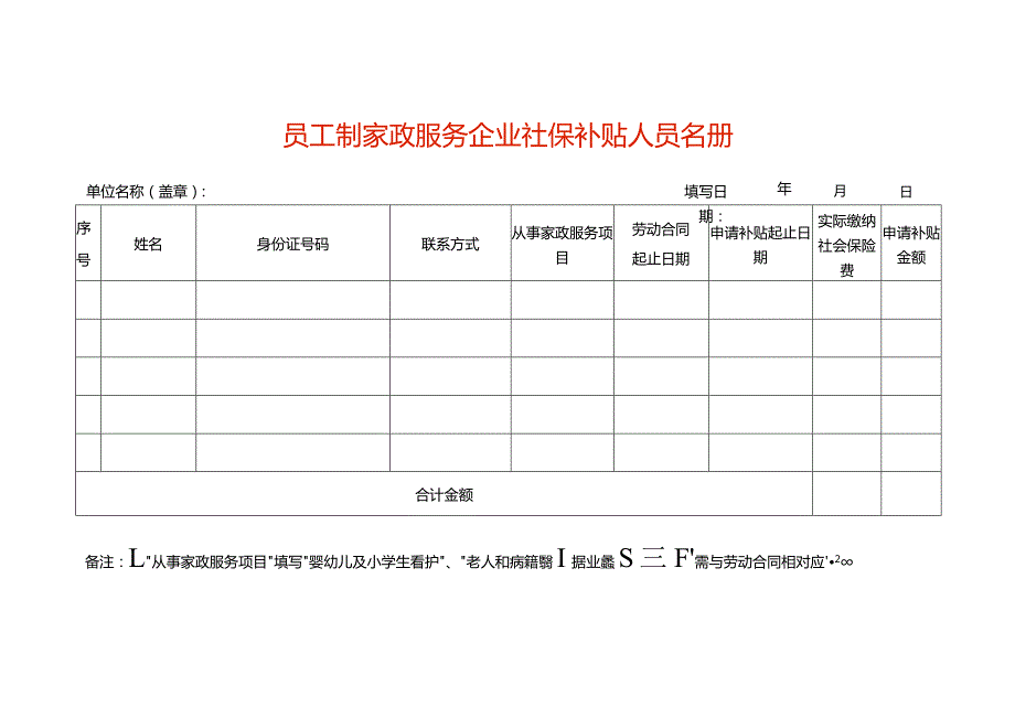 员工制家政服务企业社保补贴人员名册.docx_第1页