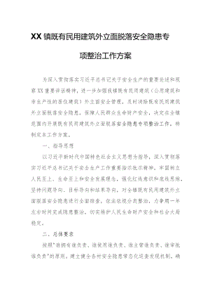 XX镇既有民用建筑外立面脱落安全隐患专项整治工作方案.docx