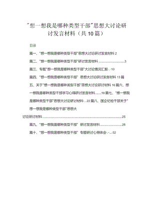 （10篇）“想一想我是哪种类型干部”思想大讨论研讨发言材料供参考.docx