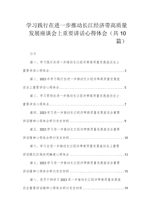 （10篇）学习践行在进一步推动长江经济带高质量发展座谈会上重要讲话心得体会合集.docx