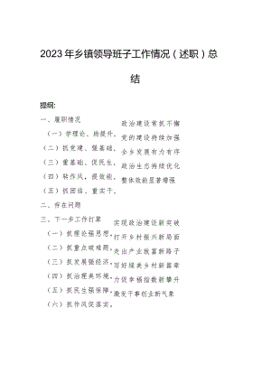 2023年乡镇领导班子工作情况（述职）总结.docx