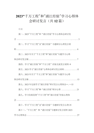 “千万工程”和“浦江经验”学习心得体会研讨发言12篇供参考.docx