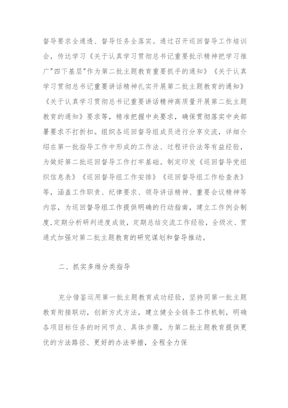 主题教育经验做法：从严从实抓好督导持续发力促实效.docx_第2页