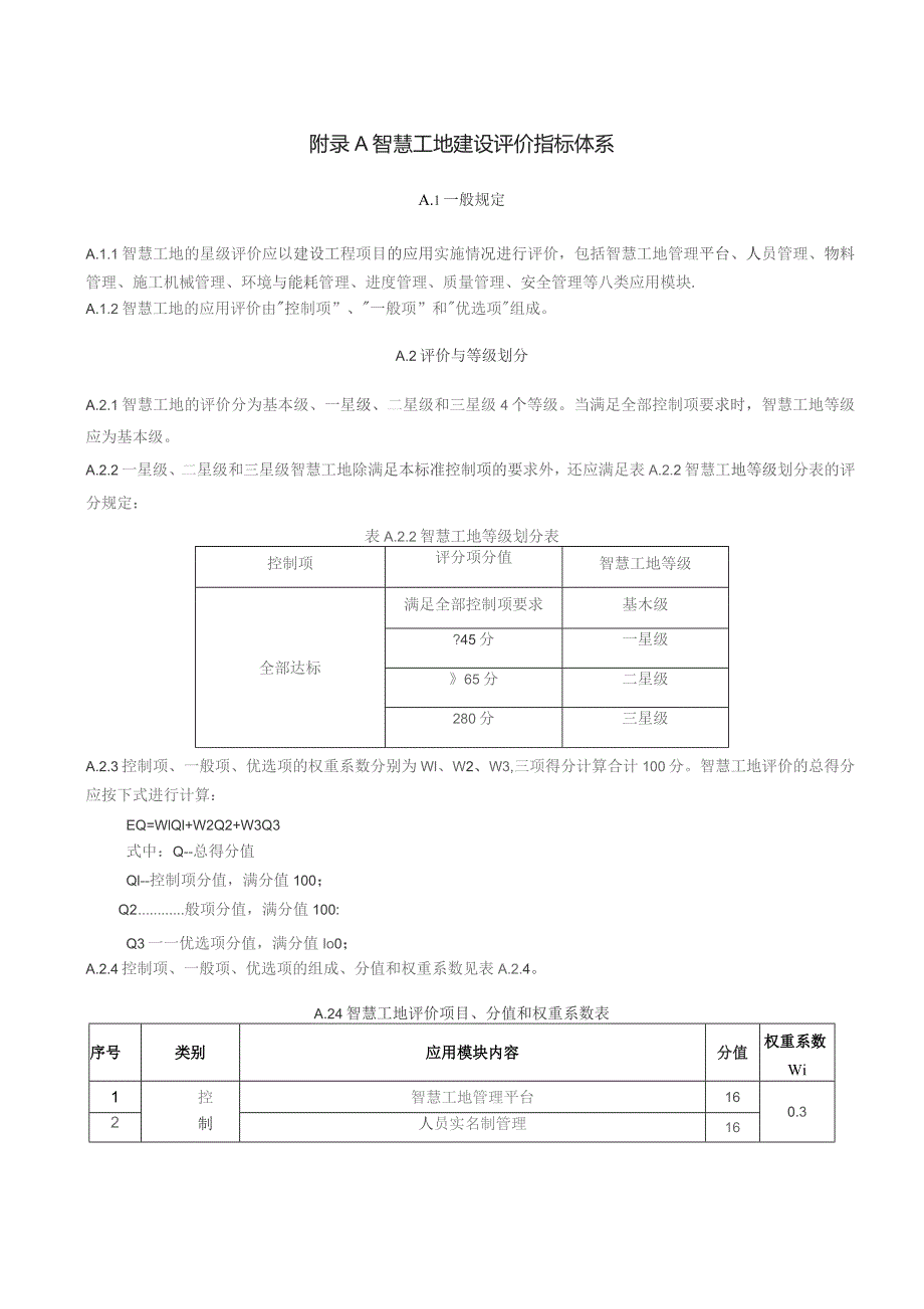 智慧工地建设评价指标体系、主要设备参数要求、应用场景内容.docx_第1页