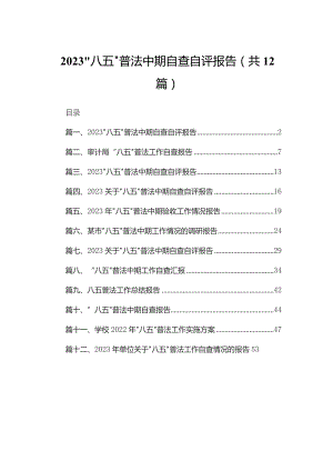 “八五”普法中期自查自评报告范文12篇供参考.docx