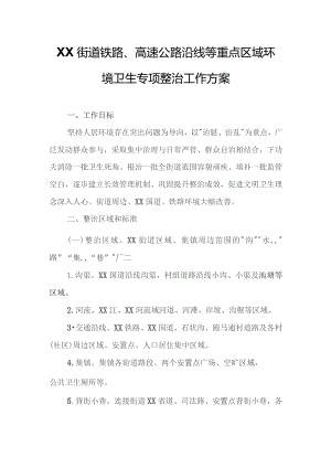 XX街道铁路、高速公路沿线等重点区域环境卫生专项整治工作方案.docx