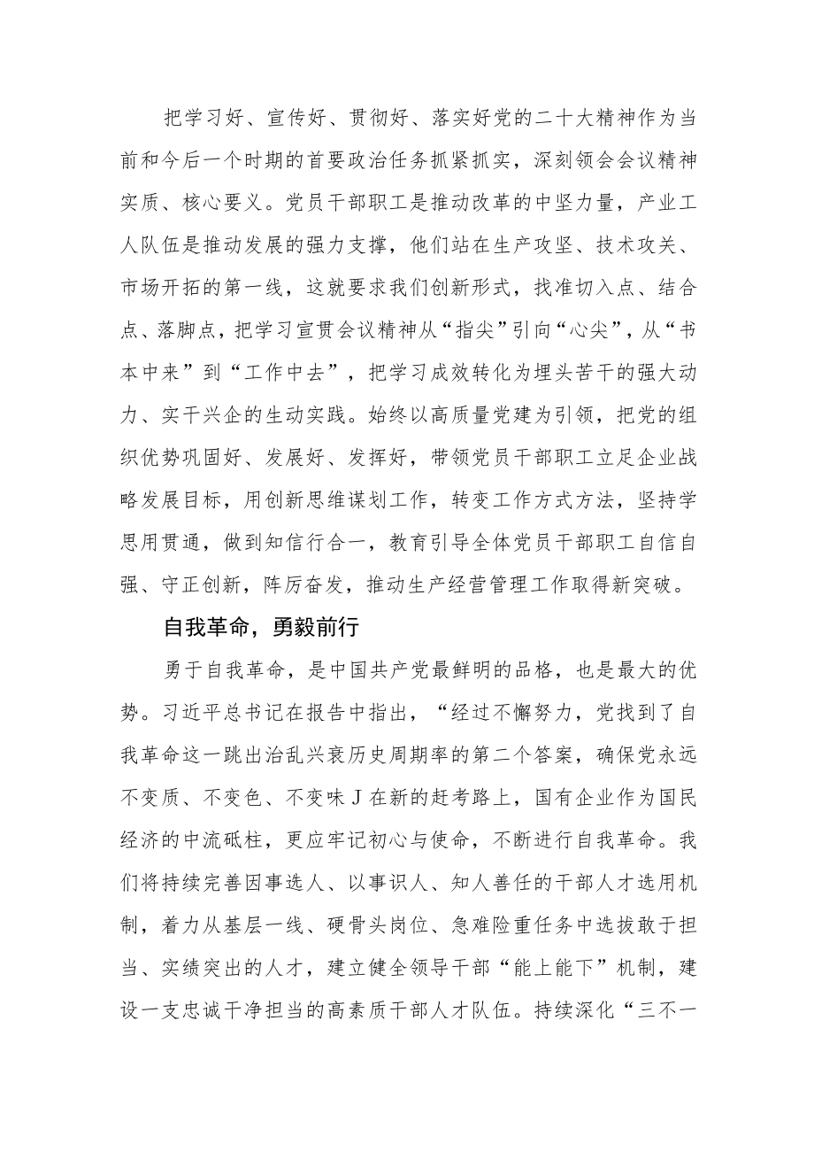 （4篇）国企领导干部学习党的二十大精神心得体会研讨发言.docx_第2页