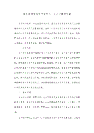 国企学习宣传贯彻党的二十大会议精神方案.docx