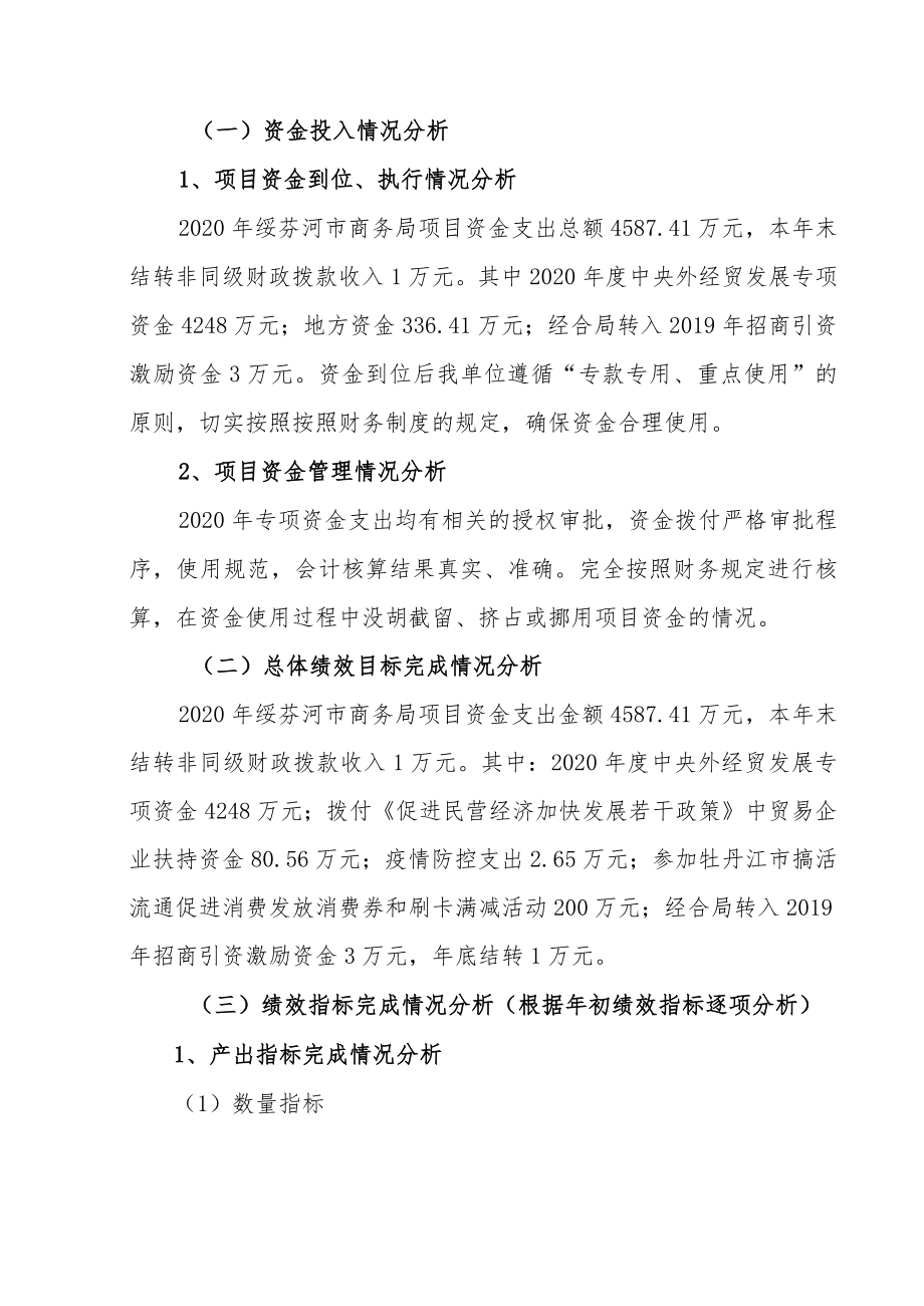 绥芬河市商务局2020年度项目支出绩效评价报告.docx_第2页