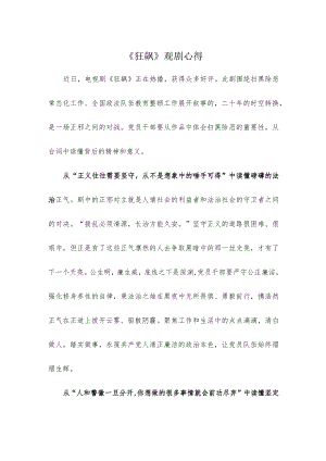 《狂飙》观剧心得.docx