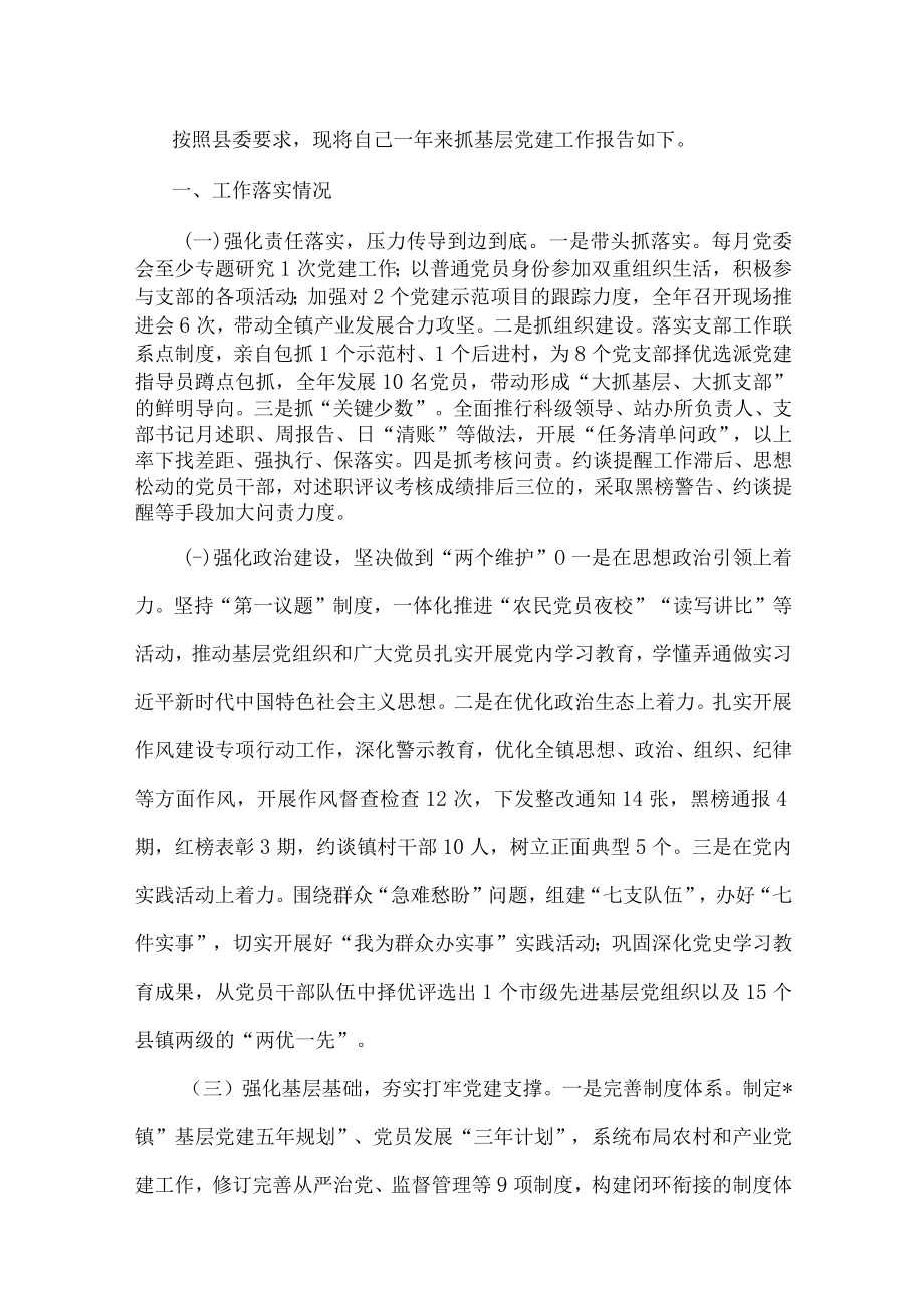 镇党委书记述职工作总结.docx_第1页