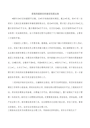 重视美丽新农村建设发展议案.docx