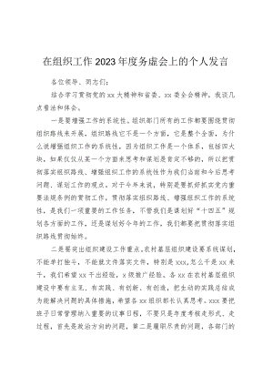 在组织工作2023年度务虚会上的个人发言（干部管理工作）.docx