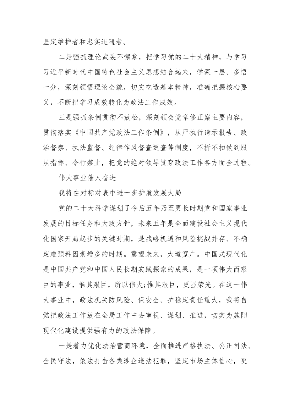 区委政法委书记学习党的二十大精神的心得体会【三篇】.docx_第3页