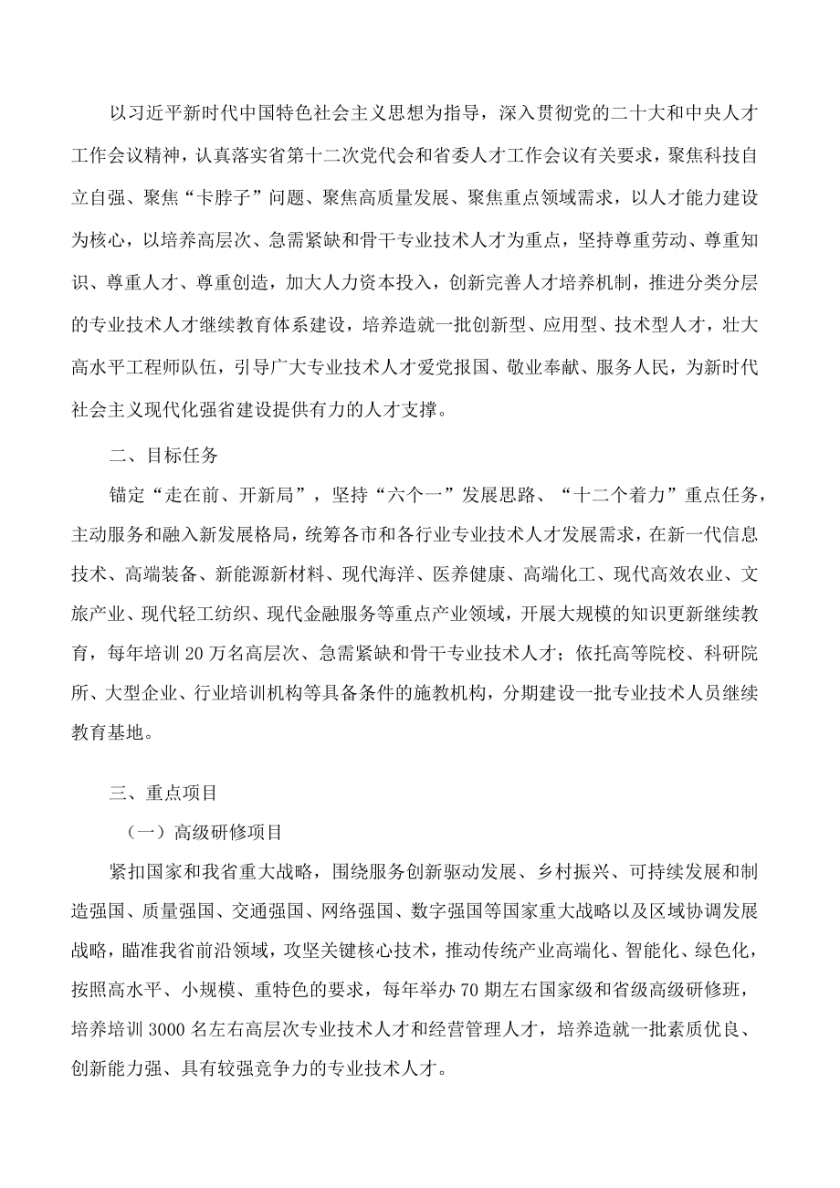 山东省人力资源和社会保障厅等5部门关于印发山东省专业技术人才知识更新工程(2022―2030年)实施方案的通知.docx_第2页