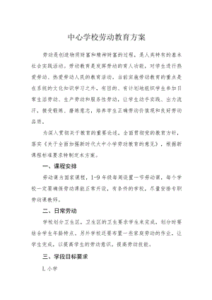 中心学校劳动教育方案.docx