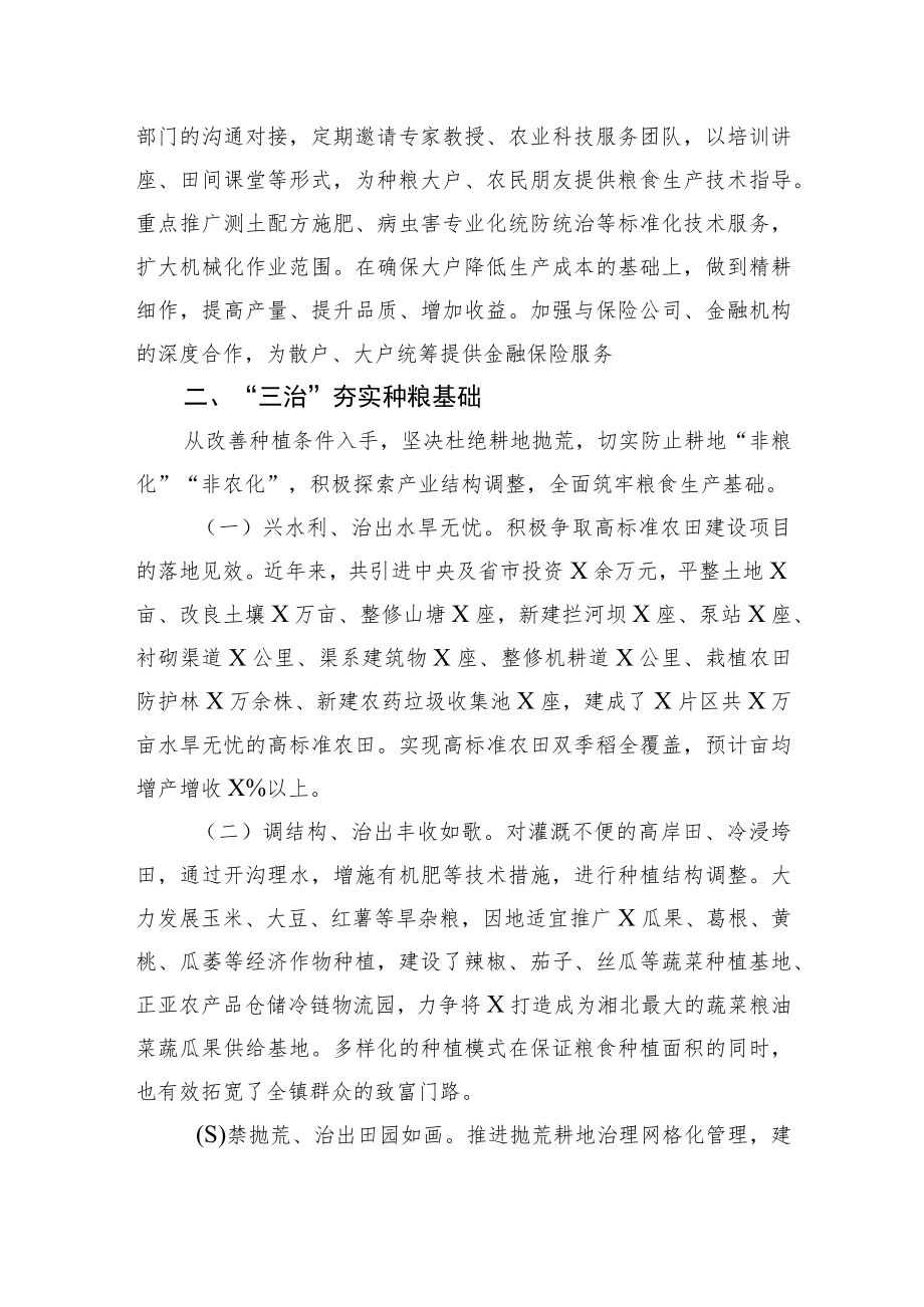 镇粮食生产经验汇报材料.docx_第2页