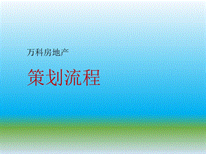 房地产营销策划资料——万科房地产策划流程.ppt