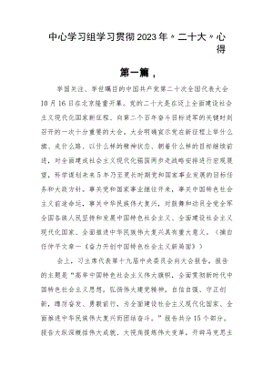 中心学习组学习贯彻2023年“二十大”心得.docx