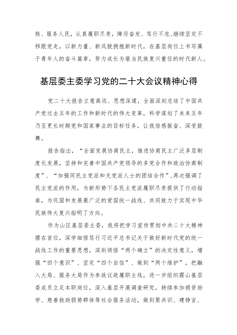 基层青年政协委员学习二十大精神心得体会通用版(三篇).docx_第2页