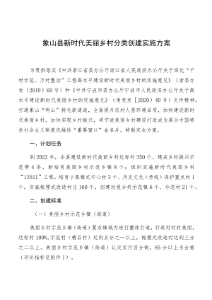 象山县新时代美丽乡村分类创建实施方案.docx