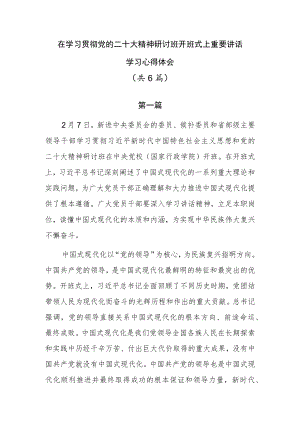 在学习贯彻党的二十大精神研讨班开班式上重要讲话学习心得体会共6篇.docx