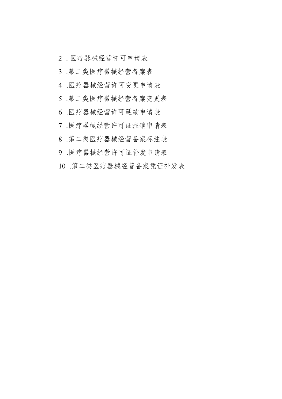 医疗器械经营许可申请表、第二类医疗器械经营备案表、变更、延续、注销、补发申请表.docx_第1页