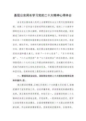 基层公安局长学习党的二十大精神心得体会通用版(三篇).docx