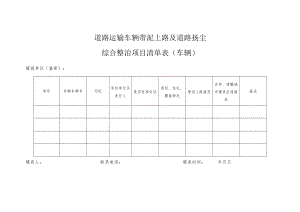 道路运输车辆带泥上路及道路扬尘综合整治项目清单表（车辆）.docx