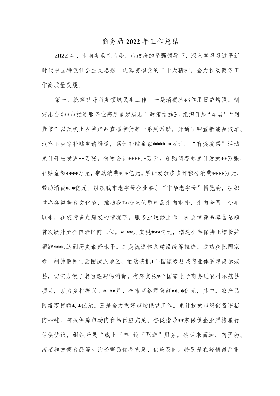 商务局2022年工作总结.docx_第1页