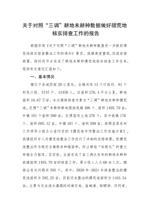 关于对照“三调”耕地未耕种数据做好撂荒地核实排查工作的报告.docx