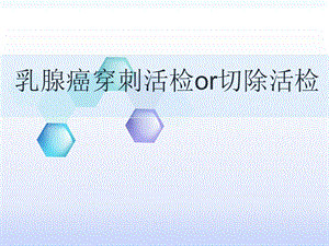 乳腺癌穿刺活检or切除活检.ppt