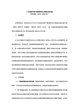 《广东省城市燃气管道等老化更新改造实施工作方案（2022—2025年）》全文及解读.docx