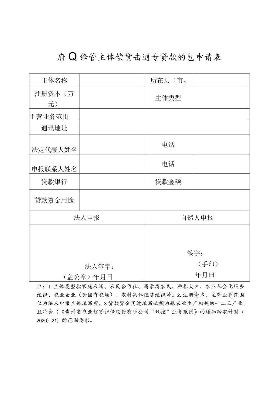 农业经营主体信贷直通车贷款贴息申请表.docx_第1页