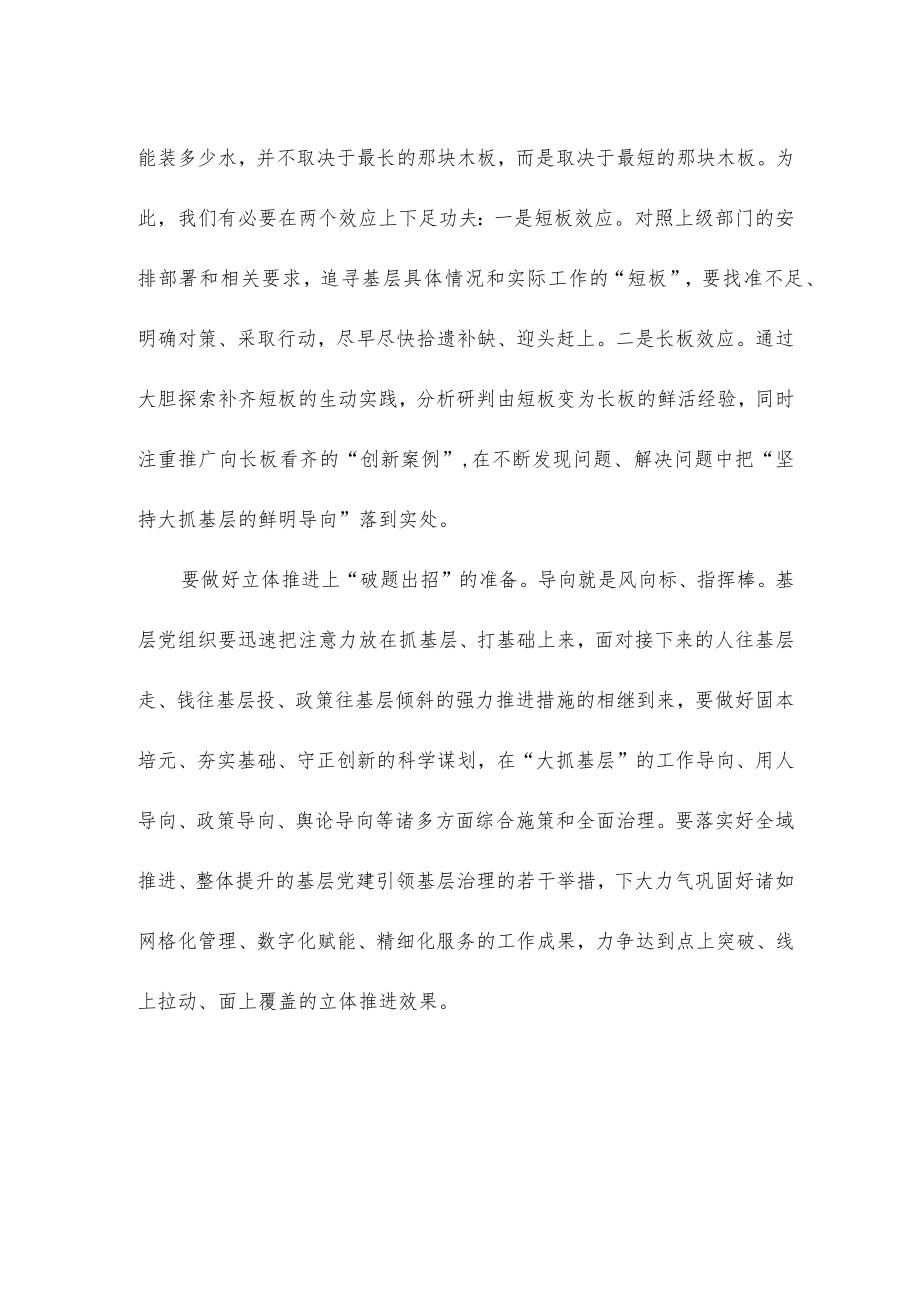 坚持大抓基层的鲜明导向心得体会发言.docx_第2页