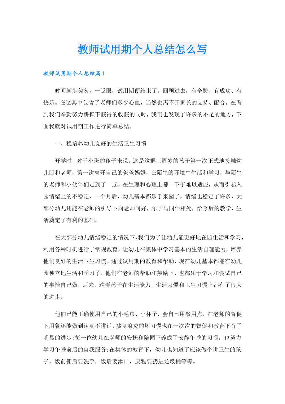 教师试用期个人总结怎么写.doc_第1页