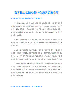 公司社会实践心得体会最新版怎么写.doc