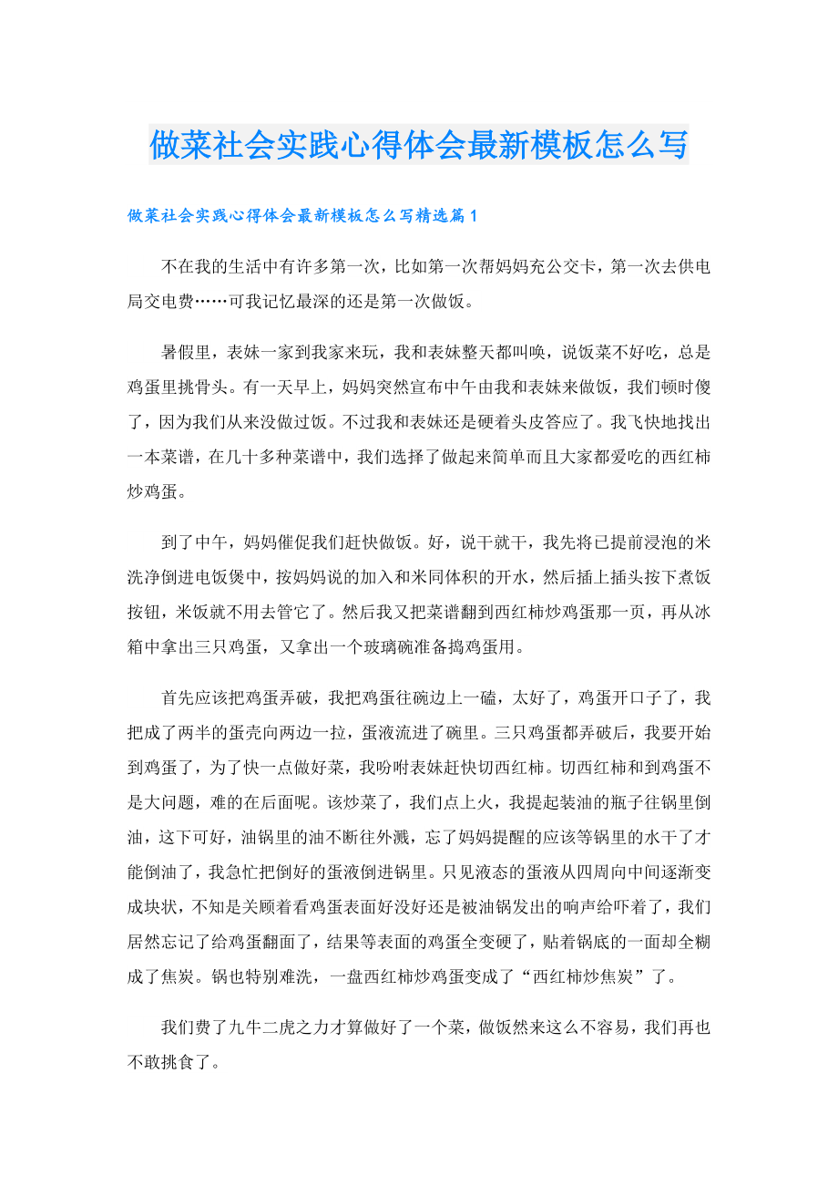 做菜社会实践心得体会最新模板怎么写.doc_第1页