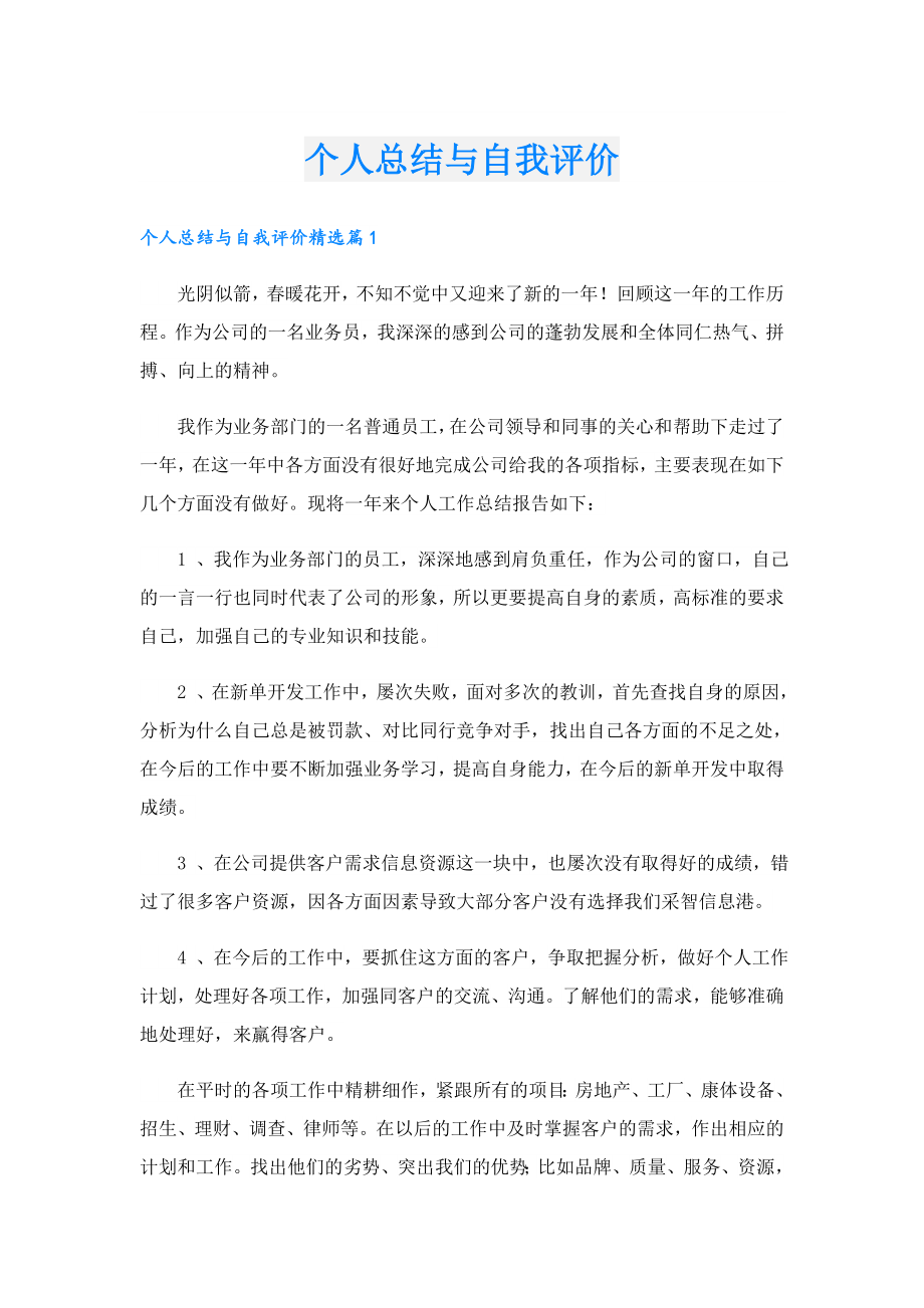 个人总结与自我评价.doc_第1页