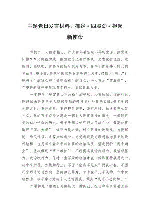 主题党日发言材料：铆足“四股劲”+担起新使命.docx