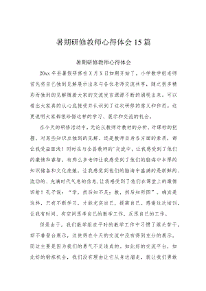 暑期研修教师心得体会15篇.docx