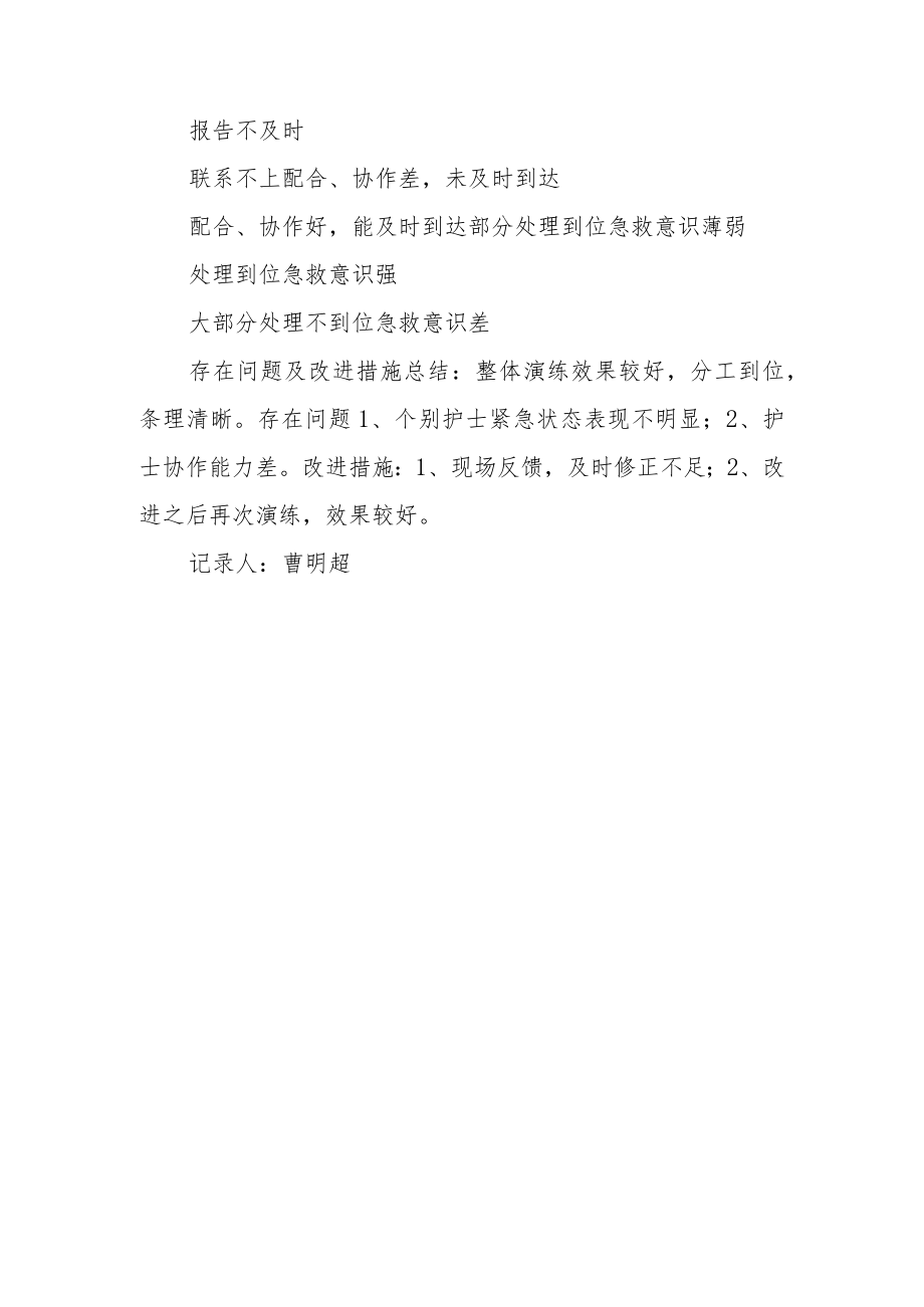 医院感染科病区应急演练记录及效果评价表.docx_第3页