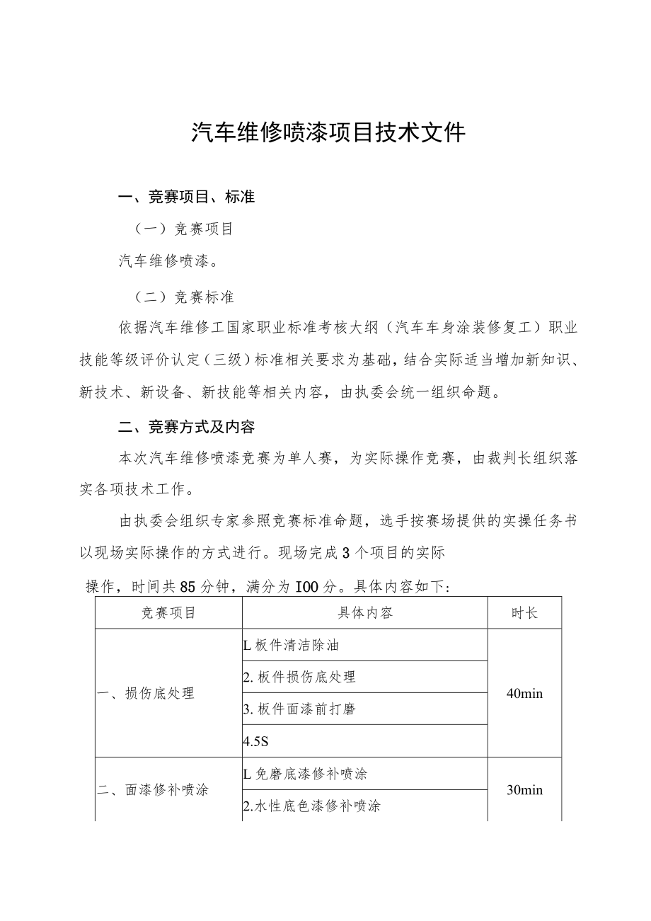 汽车维修喷漆项目技术文件.docx_第1页