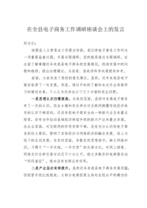 在全县电子商务工作调研座谈会上的发言.docx