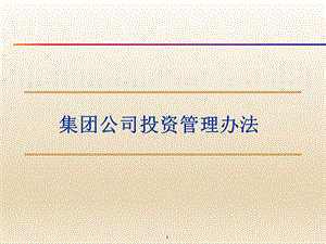 集团公司投资管理办法.ppt