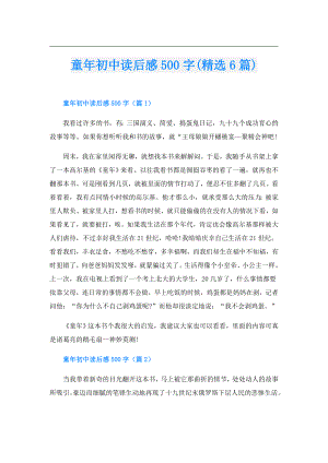 童年初中读后感500字(精选6篇).doc