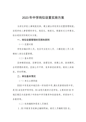 2023年中学岗位设置实施方案.docx