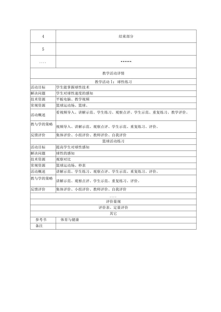 初二 水平四 篮球技术之球性练习 教学设计.docx_第2页