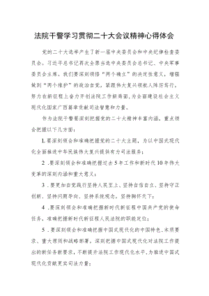 法院干警学习贯彻二十大会议精神心得体会.docx