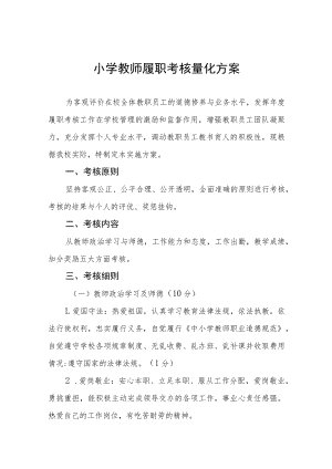 小学教师履职考核量化方案.docx